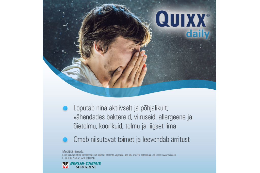 Mees katab oma nina tolmuses keskkonnas.